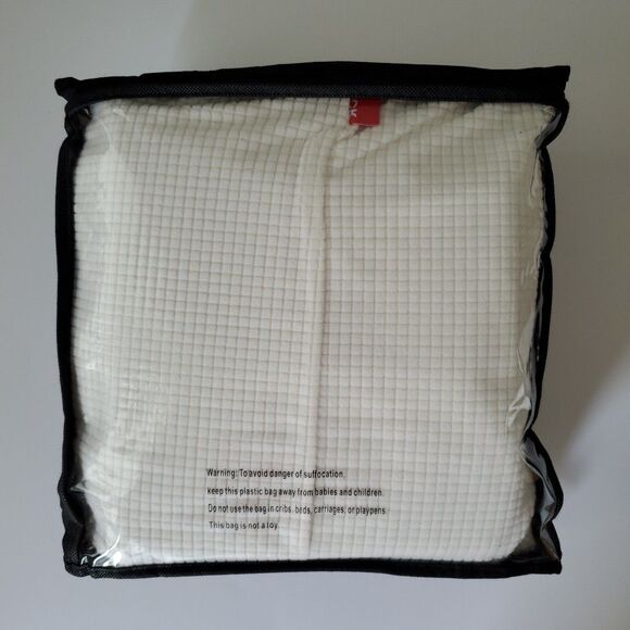 H. Versailtex Ivory White Textured Stretch Form Fit 2 Piece Wing Chair Cover Set - Picture 5 of 6